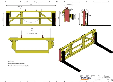 Heavy duty Vorkenspreider ( hijsframe )